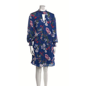 Parker Women’s Blue Floral Dress Large Long Sleeve